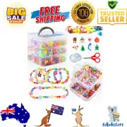Beads for Kids Crafts, 1100 Jewelry Making Bead Kit Includes Scissor String NEW