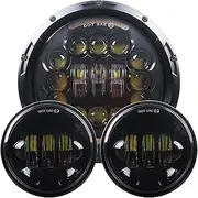 Motorcycle Headlight 7 inch LED Motorcycle Headlight Hi/low Beam with DRL 30W Fog lamp 4.5” Auxiliary Lights G