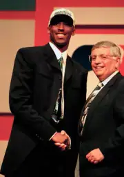 Draft Charlotte Hornets No 13 pick Kobe Bryant victorious shaking - Old Photo