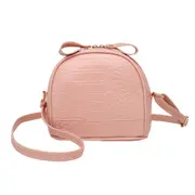 Fashion Retro Alligator PU Leather Crossbody Bag Solid Color Women Elegant Bow Travel Shoulder Handbags Pouch