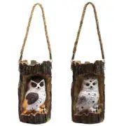 Stump Owl Lawn Hanging Night Light Solar Powered Garden Lawn Lamp Outdoor LED