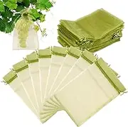 100Pcs Fruit Protection Bags,Fine Mesh Organza with Drawstring Reusable Garden Netting Bags for Protecting Fruit Tree,Plants,Vegetables (30×20)