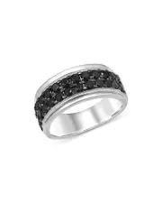 Bloomingdale's Fine Collection Men's Black Diamond Band in 14K White Gold, 2.0 tcw