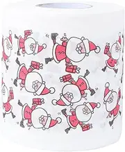 Healvian 1 Roll Santa Claus Pattern Printed Toilet Paper Creative Holiday Tissue for Home Decor for Christmas Parties Safe Paper Material for Family Use