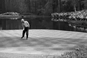 Jack Nicklaus victorious after making putt on green during Friday - Old Photo