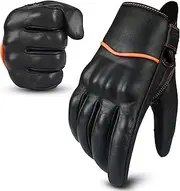 aaasportx Motorcycle Gloves Men's Leather Motorbike Gloves Touchscreen Function - Protectors Motorcycle Gloves Men & Women Motorcycle Gloves with Non-Slip Pads
