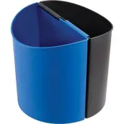 Safco Desk-Side Recycling Receptacle Plastic Trash Can with no Lid Black/Blue 3