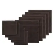 LINENOVA 100% Cotton Face Towels Washers Set(10 Pack) - Chocolate Brown