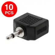 10PCS 3.5mm Mono Male to 2 3.5mm Stereo Female Audio Adapter Converter Splitter