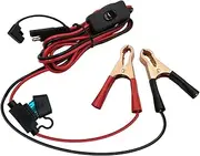 HayEastdor 8.2FT/2.5M SAE to Alligator Clips Wire Harness with 12V Switch 16AWG 2Pin SAE to Battery Clamp Cable Quick Disconnect Extension Cord with 15A Fuse Box