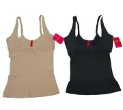 Spanx Cami Tank Open Bust Targeted Firm Shaper Nude Black Shape My Day SS0315