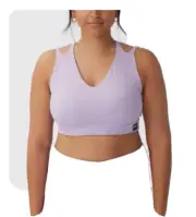 Cotton On Curve Ultimate Workout Crop Top Bra Women's 12 Lavender Crossback~