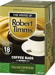 The House of Robert Timms Italian Espresso Coffee Bags (18 Piece Pack)