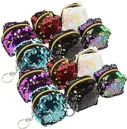 [VALICLUD] 12pcs Sequin Mini Bag Square Coin Purse Fashion Women's Change Pouch and Practical