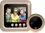 Visual Doorbell,Smart 2.4 inch IR Video Security Camera Motion Detection Cat Eye Doorbell High Definition ScreenDoor Viewer Gold