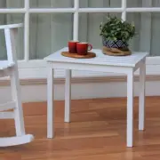 Cambridge Casual Side Table Rectangle Solid Wood Weather Resistant Alston White