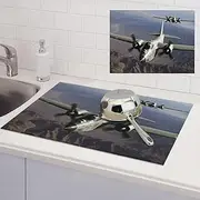 US Army Plane Dish Drying Mats for Kitchen Counter, Absorbent Microfiber Kitchen Dishes Drainer Mat Large Dish Drying Pad with Hook Coffee Mat Kitchen Accessories 18x24 Inch