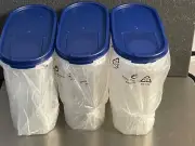 NEW Tupperware 3 MODULAR MATE Oval 3 - 7.25 Cups & Pour-All BLUE SEAL Container
