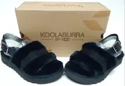 Koolaburra by UGG Fuzz'd Out Size 5 M EU 36 Women's Slide Sandals Black 1134590