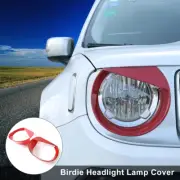 2x Red Front Headlight Light Cover Trim for Jeep Renegade 2016-2018 Eye (for: Jeep)