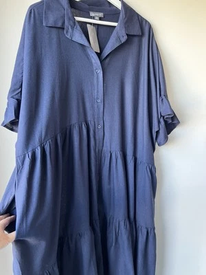 AUTOGRAPH Women’s Navy Shirt DRESS Plus Size 24 BRAND NEW RRP $129.99 Pockets