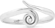 [Koral Jewelry] Sterling Silver Adjustable Spiral Midi Knuckle/Toe Ring, Metal