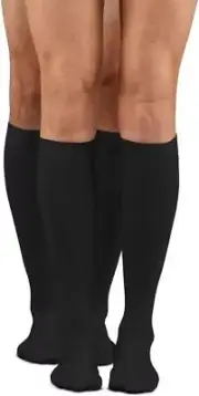 Dr. Comfort Unisex Microfiber Opaque +Plus Below Knee 20-30mmHg (Black) Medium