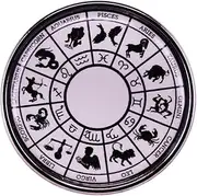 [Pinstant] Astrology Signs Symbols Twelve Zodiac Constellations Virgo Leo Aries Taurus 1.2" Enamel Pin Badge, 1.2 Inches Tall, Enamel, metal