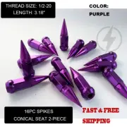 16PC EZ-GO CLUB CAR GOLF CART PURPLE 3.18'' SPIKE LUG NUT 1/2"-20 FOR GOLF CARTS