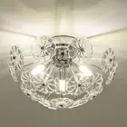 Modern Flush Mount Ceiling Light Fixtures, Chrome Flower Shape Chandeliers, 3...