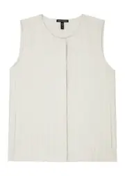 Eileen Fisher Quilted Silk-satin Gilet - Off White - M (UK 14-16 / L) M (UK 14-16 / L)