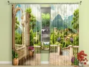 3D Castle Mount 4 Blockout Photo Curtain Print Curtains Drapes Fabric Window AU