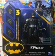 DC Combat Batman with 3 Accessories, OneSize, Black & Gray.