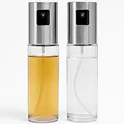 Lifestyle Oil & Vinegar Atomiser - Glass Salad Cruet with Stainless Steel Closure - for Olive Oil & Balsamic - One-Handed Operation with Pump Function - Dosing Spray - Diameter 4 x 16.4 cm