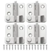 4pcs Flip Door Sliding Latch, Right Slide Latch Door Lock with Screws Silver
