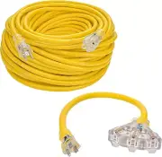 Versatile 150ft Outdoor Extension Cord with 3-Outlets & Power Indicator Light