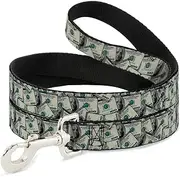 Buckle-Down Dog Leash, Benjamins, 4 Feet Length x 1.5 Inch Wide