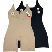 Spanx 991 Open Bust Bodysuit Mid Thigh Slimplicity Sleek Compression Control