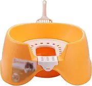 Open Double Litter Pan Toilet Style Cat Litter Box Splash-Proof Pet Supplies for Kitten/Kitty/Rabbit Easy to Clean Litter Tray