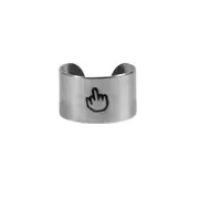 Middle Finger Hand Stamped Aluminum Adjustable Ring Sizes 7-9 Handmade