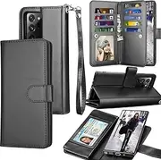 Galaxy Note 20 Ultra Case, Note 20 Ultra 5G Wallet Case, Luxury Cash Credit Card Slots Holder Carrying Flip PU Leather Cover [Detachable Magnetic Hard Case] for Samsung Galaxy Note20 Ultra [Black]