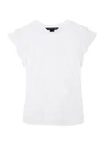 Veronica Beard Bea Ruffled Cotton T-shirt - White - XL XL