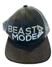 New Era Signed Marshawn Lynch Beastmode Men's Black Adjustable Leather