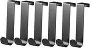 STOBOK Cabinet Door Hook 6pcs Over Door Hook Hanger Space-Saving Coat Hooks Sturdy Aluminum Easy to Use
