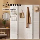 Artiss 4 Panel Clover Room Divider Screen Partition Privacy Wooden Stand