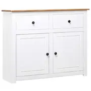 Sideboard White 93x40x80 cm Solid Pinewood Panama Range vidaXL