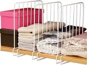 Set of 4 Vertical Closet Wood Shelf Divider- Only Need to Slide to Adjust the Ap