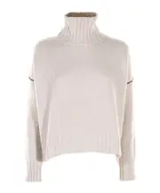 Oversized Turtleneck Sweater XS White
