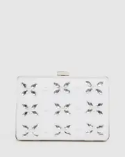 White Lizama Sparkle Clutch Bag