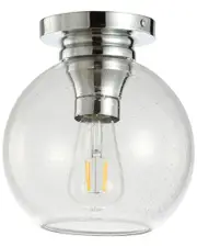 JONATHAN Y Atlas 7.75in Metal Bubbled Glass LED Flush Mount